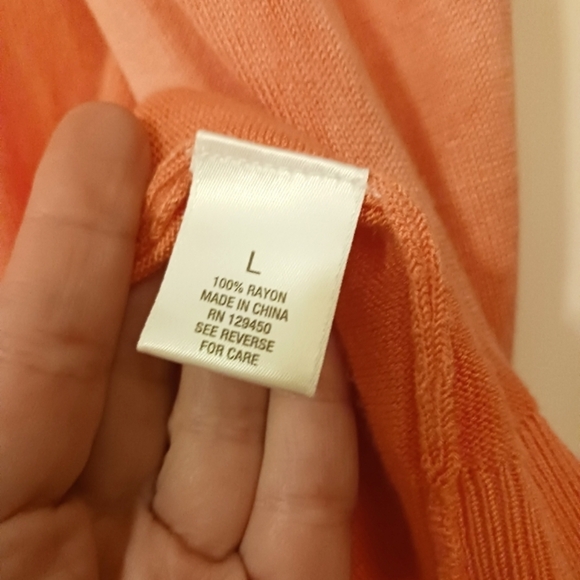 Roz & Ali Cardigan Orange Ombre Rayon Summer Sweater - Picture 6 of 9